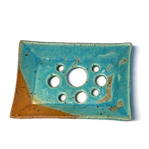 Seifenschale, türkis-bronze